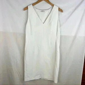 ARITZIA BABATON Womens White Louie Dress Sz 4 Slit Back Elegant Holiday Wedding